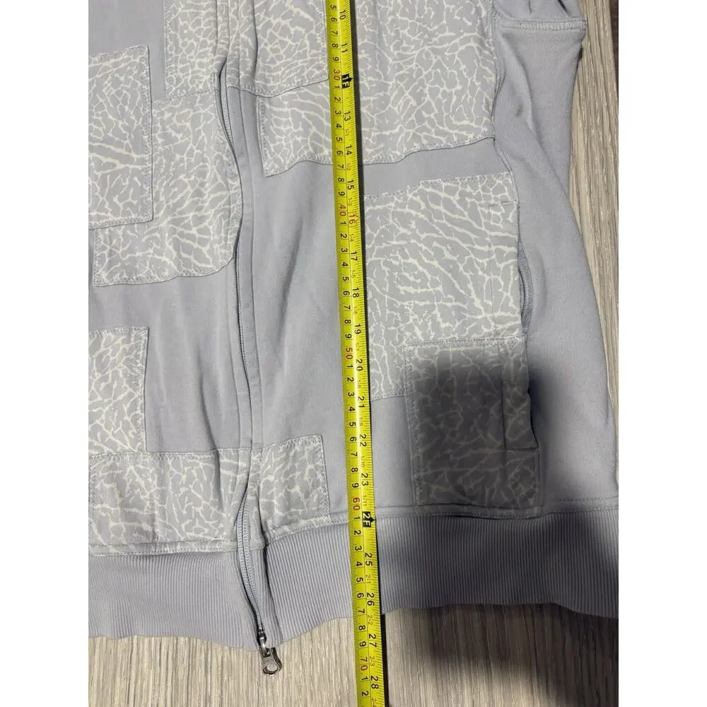Jordan Elephant Print Patchwork Full Zip Jacket Men’s Large Gray Cotton Jumpman